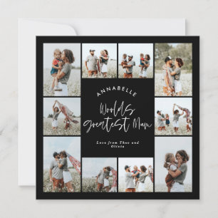 Mum Schwarz elegante moderne minimale Foto Collage Einladung