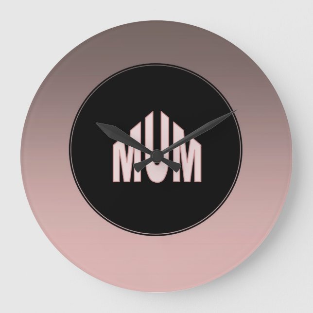 Mum Two Tone Große Wanduhr (Vorderseite)