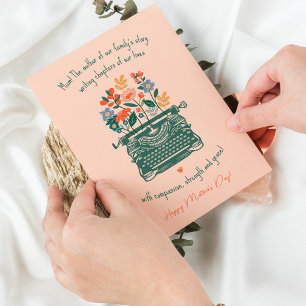 Mum Vintage Schreibmaschine Blumen Frohen Mutterta Feiertagskarte