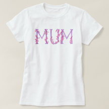 Mum watercolor art orchid text T - Shirt