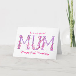 Mum watercolor Orchid Custom 60. Geburtstagskarte Karte