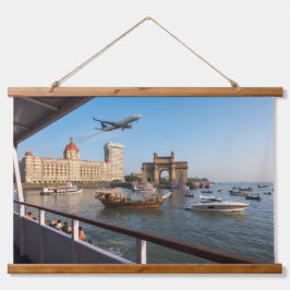 Mumbai Hafen Hängende Bildrolle  91cm x 66cm Wandteppich Mit Holzrahmen