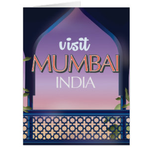 Mumbai Inde affiche de voyage de style vintage