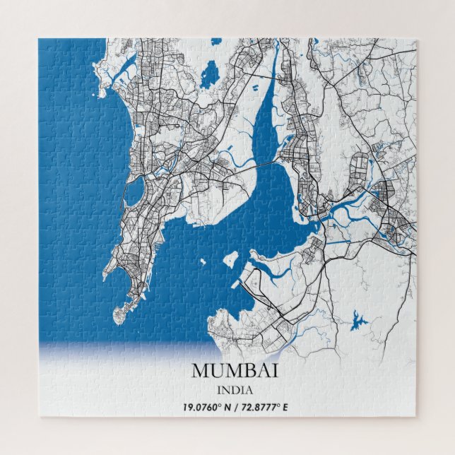 Mumbai India City Map Travel Simple (Vertikal)