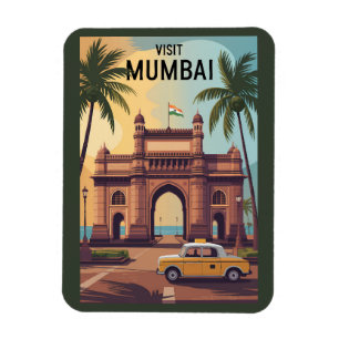 Mumbai India Gateway India Illustration Travel Magnet