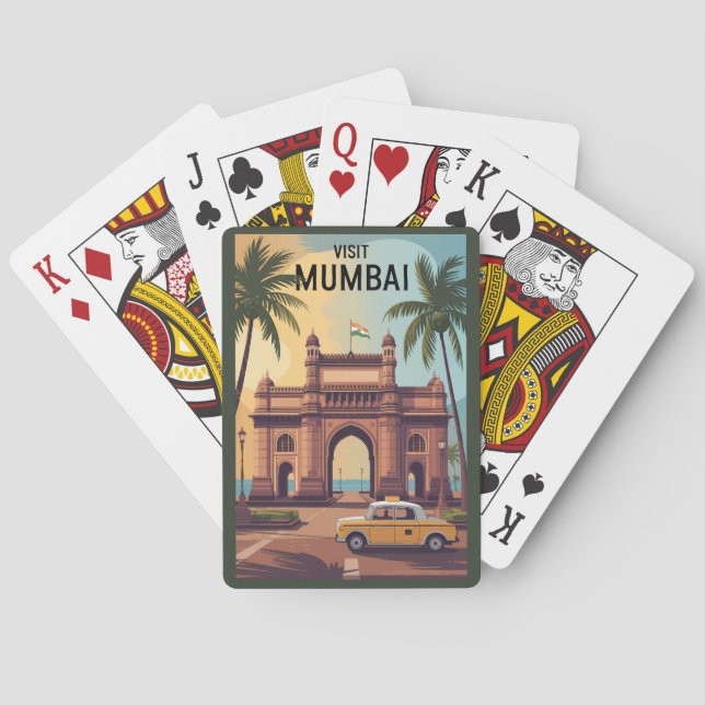 Mumbai India Gateway India Illustration Travel Spielkarten (Rückseite)