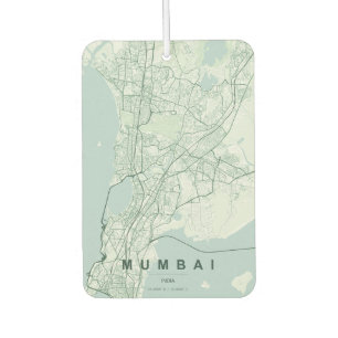 Mumbai Indien Stadtplan & Benutzerdefinierter Text Autolufterfrischer