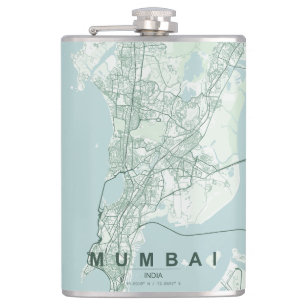 Mumbai Indien Stadtplan Minimales Design Kaffee Flachmann