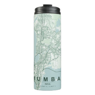 Mumbai Indien Stadtplan Minimales Design Kaffee Thermosbecher