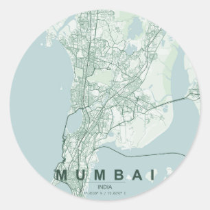 Mumbai Indien Stadtplan Minimales Design Runder Aufkleber