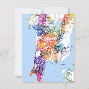 Mumbai Maharashtra City Map Postkarte