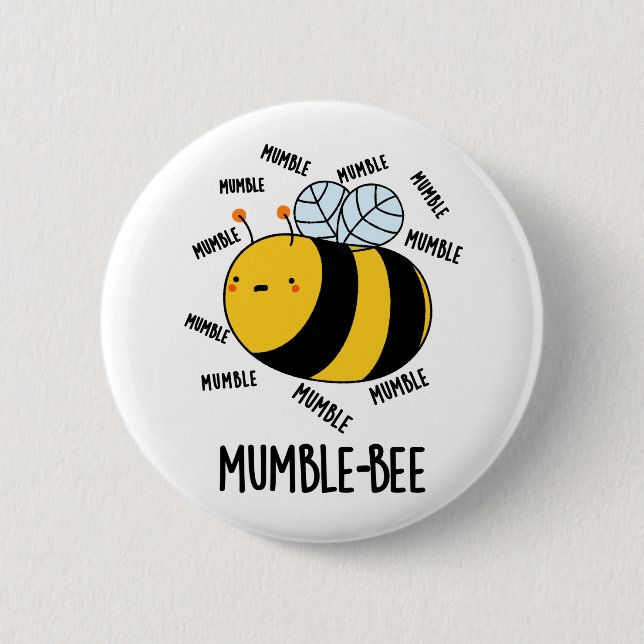 Mumble Bee Funny Insect Pub Button (Vorderseite)