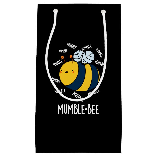 Mumble Bee Funny Insect Pun Dark BG Kleine Geschenktüte (Vorderseite)