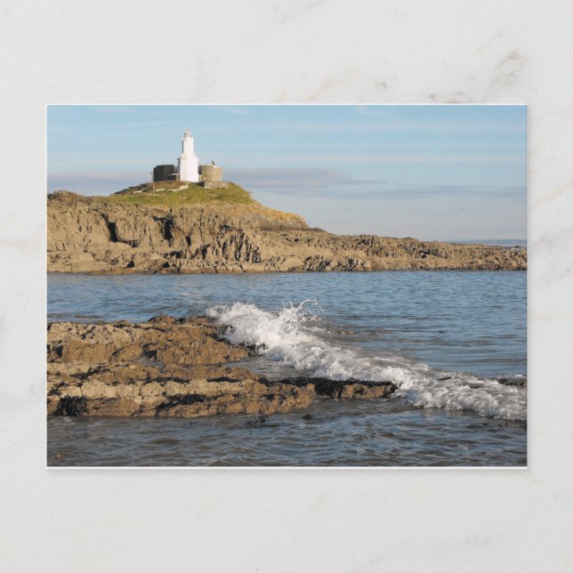 Mumbles Lighthouse Feiertagspostkarte (Vorderseite)