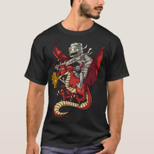 Mumie reitet auf Drachen Halloween T-Shirt