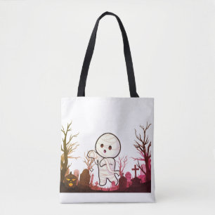 Mumie sucht auf einem Friedhof, ein schrecklicher Tasche