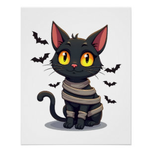 Mumienkatze Kätzchen Halloween Poster
