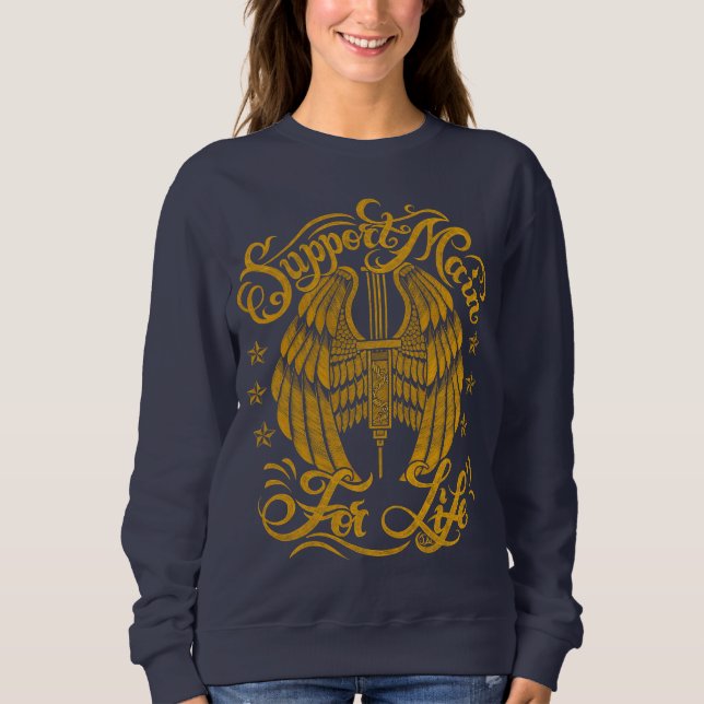 Mumm Support Main Yellow Grunge Needle Illustratio Sweatshirt (Vorderseite)