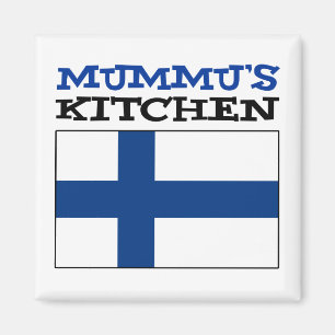 Mummus Küche mit Flagge von Finnland Magnet
