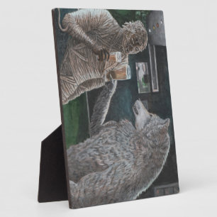 Mummy and Werewolf Drinking Beer Art Foto Plaque Fotoplatte