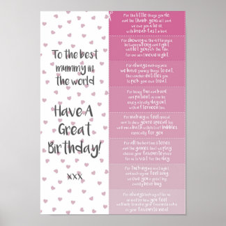 Mummy Birthday Coupons Poster