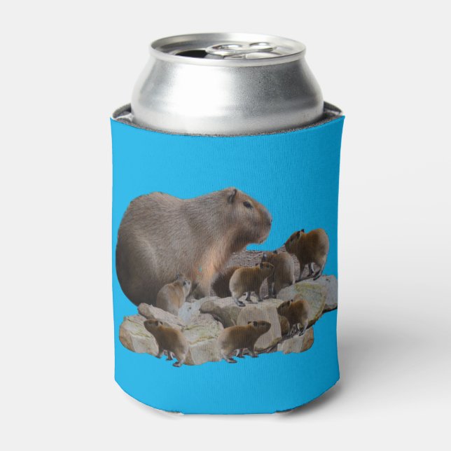 Mummy Capybara mit Babys, kann kühlen Dosenkühler (Kanne Vorderseite)