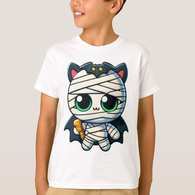 "Mummy Cat in Vampire Costume" T-Shirt (Vorderseite)