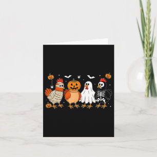 Mummy Chicken Skeleton Ghost Pumpkin Halloween Chi Karte