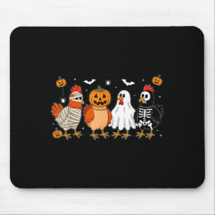 Mummy Chicken Skeleton Ghost Pumpkin Halloween Chi Mousepad