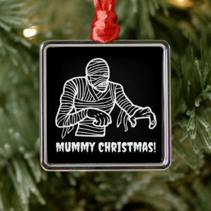 Mummy Christmas Spooky Horror Ornament Aus Metall