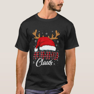 Mummy Claus Weihnachtsmannmütze Reindeer Red Karie T-Shirt