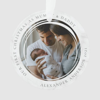 Mummy & Daddy First Christmas Foto Keepake Ornament