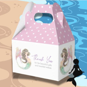 Mummy Mermaid Party Babydusche Danke Geschenkschachtel