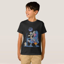Mummy Reiten Dinosaurier beängstigende Nachtgesche T-Shirt