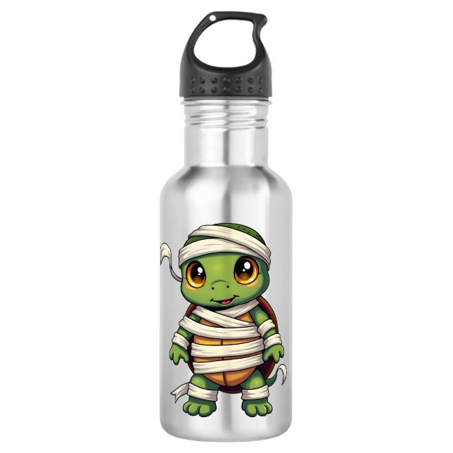 Mummy-Schildkröte Edelstahlflasche (Vorderseite)