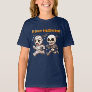 Mummy & Skelett - Niedliches Halloween-Duo T-Shirt