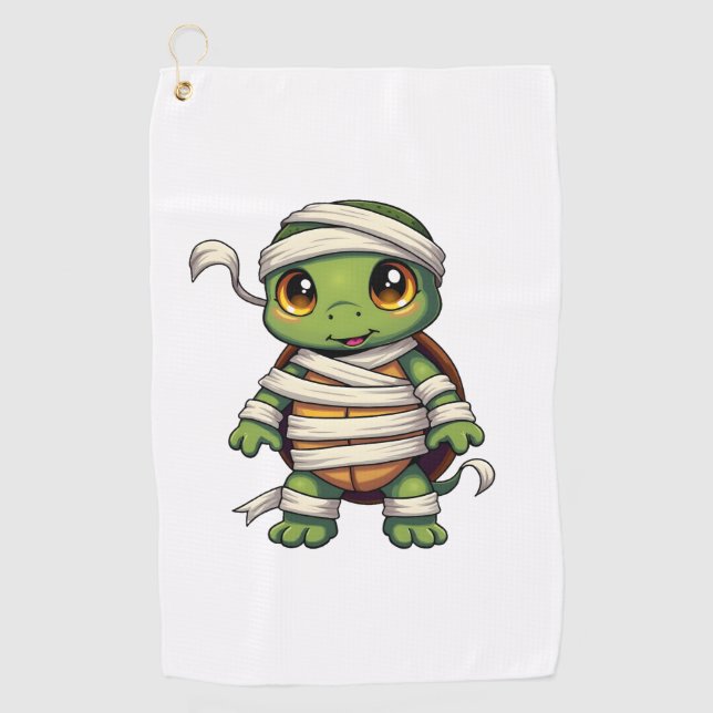 Mummy Turtle Golfhandtuch (Vorderseite)
