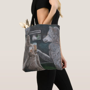 Mummy und Werewolf trinken Beer Graphic Tote Bag Tasche