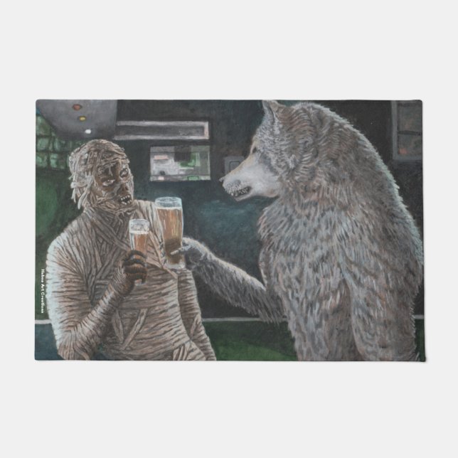 Mummy und Werewolf trinken Bier Door Mat Fußmatte (Vorderseite)