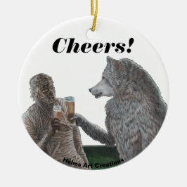 Mummy und Werewolf trinken Bierfantasie Ornament