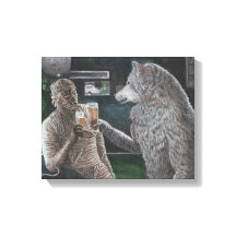 Mummy und Werewolf trinken Fantasiewelt Leinwand d