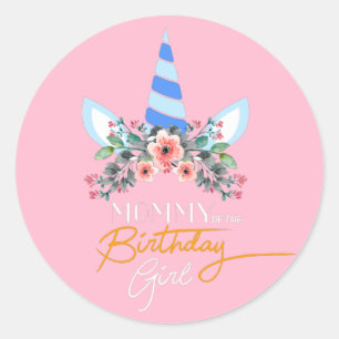 Mummy Unicorn Runder Aufkleber