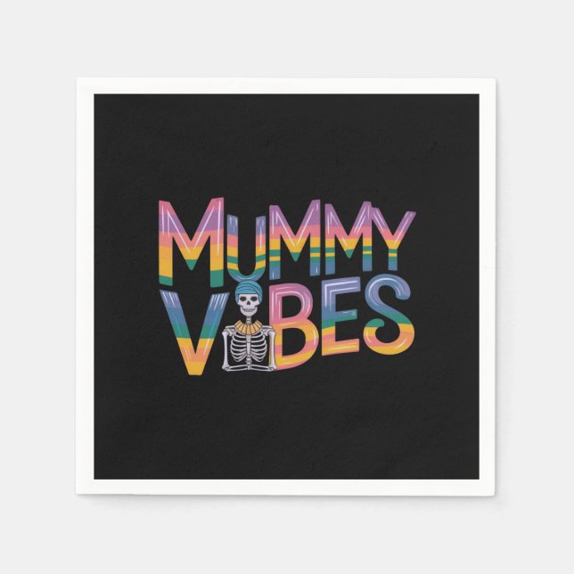 Mummy Vibes: Bringen Sie lustigen Spaß zu Hallowee Serviette (Vorderseite)
