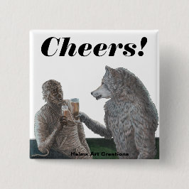 Mummy Werewolf trinkt Bierfantasy Art Button