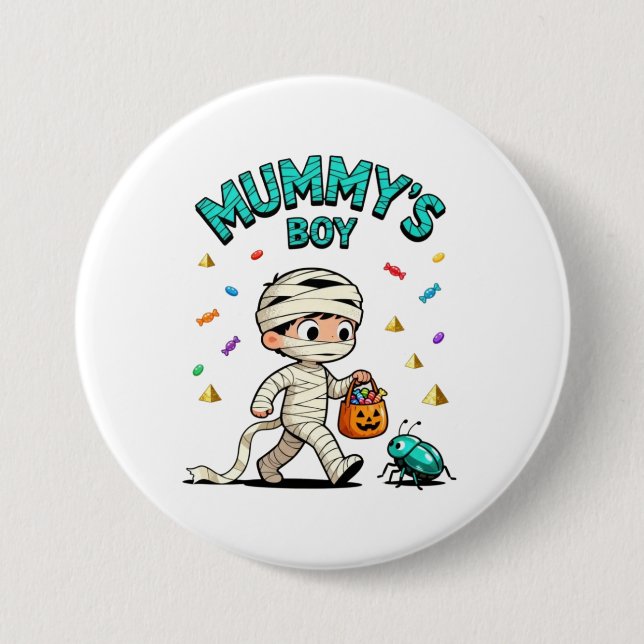 🎃 Mummy's Boy Halloween Fun Button (Vorderseite)