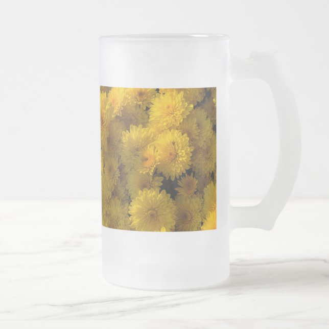 Mums d'or Verre congelé Bière Mug (Droit)