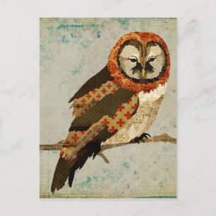 Mums Eule Blau Postkarte