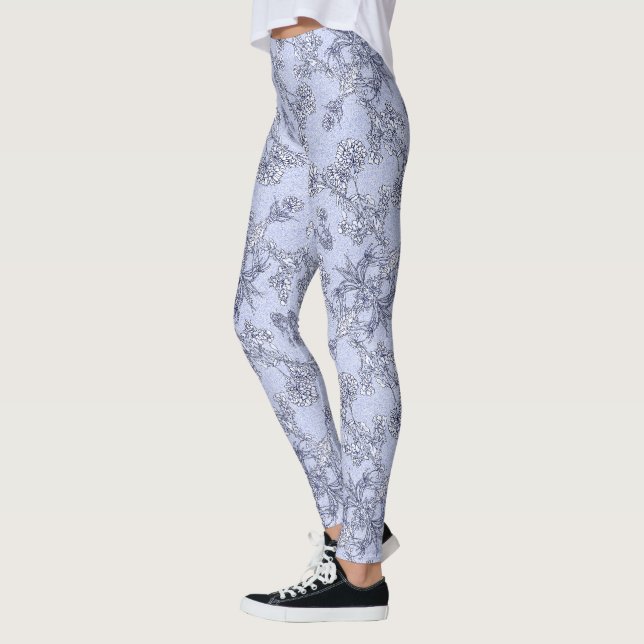 Mums Flower Overlay Lace Art Leggings (Links)
