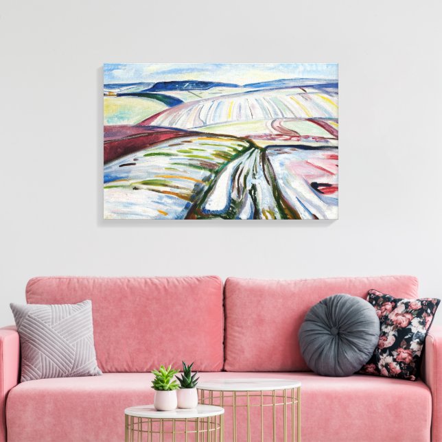 Munch Expressionistischer Winter Feld Schnee Kunst Leinwanddruck (Insitu (Wohnzimmer))