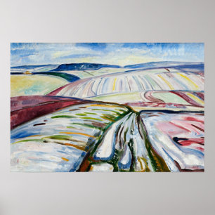 Munch Expressionistischer Winter Feld Schnee Kunst Poster
